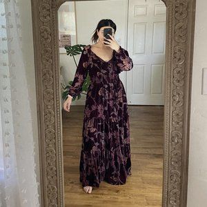 Women’s Baltic Born Zeta Velvet Maxi Dress XLarge Xl Burgandy Red